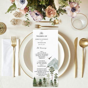 Moderner Grünwald   Aquarellbäume Menükarte