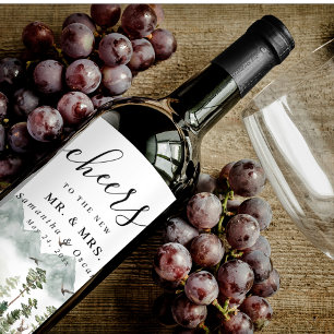 Moderner Grünwald   Aquarellbäume Weinetikett