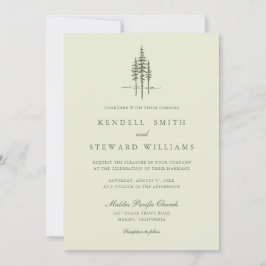 Moderner Grünwald Rustikale Hochzeitseinladung Einladung