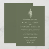 Moderner Grünwald Rustikale Hochzeitseinladung