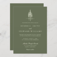 Moderner Grünwald Rustikale Hochzeitseinladung