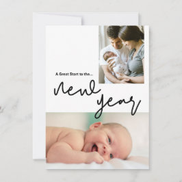 Moderner guter Start ins Neujahrs-Baby-Foto Feiertagskarte