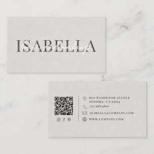 Moderner Haar-Make-up-Artist-Faux-Leinen-Schrift-F Visitenkarte