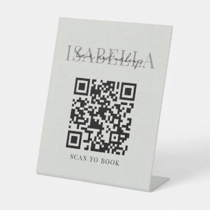 Moderner Haar-Make-up-Artist Faux-Leinen Schriftzu Sockelschild