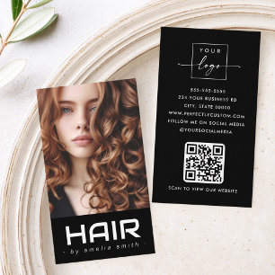 Moderner Haarfriseur Stylist schwarz Visitenkarte