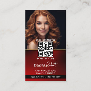Moderner Haarstylist Makeup Artist Beauty Salon qr Visitenkarte