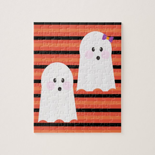 Moderner Halloween Süßer Geist  Puzzle (Vertikal)