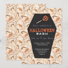 Moderner Halloween-Trick oder niedliches Party lad Einladung