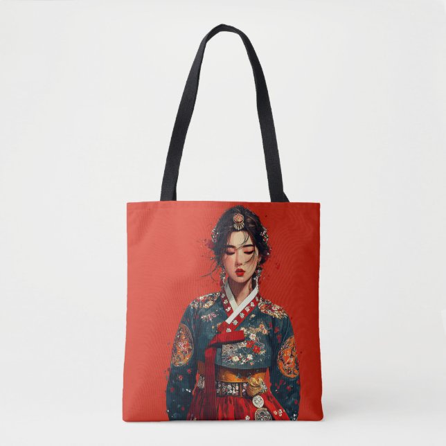 Moderner Hanbok-Porträt-Tote-Bag (Vorderseite)