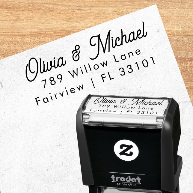 Moderner handgeschriebener Absenderstempel für Paa Permastempel (Von Creator hochgeladen)