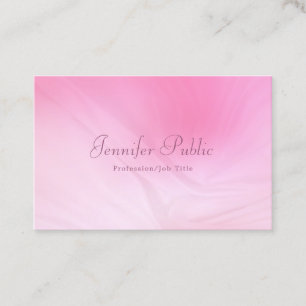 Moderner handgeschriebener Name Elegant Rosa Beruf Visitenkarte