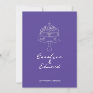 Moderner handgezeichneter Kuchen Retro Boho-Hochze Einladung