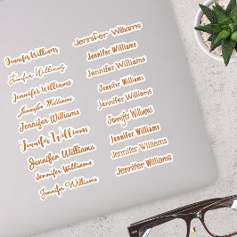Moderner Handschrift-Name (18 Stile) - Bronze Aufkleber