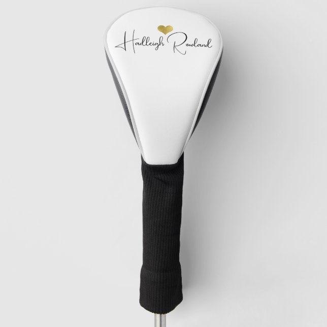 Moderner handschriftlicher Schriftzug-Monogramm Golf Headcover (Vorderseite)