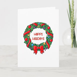 Moderner Happy Holidays Whimsical Reef Bow Feiertagskarte