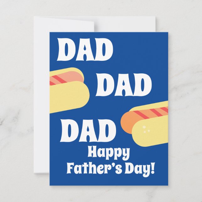 Moderner Happy Vatertag Hotdog GRILLEN Vater Blue (Vorderseite)