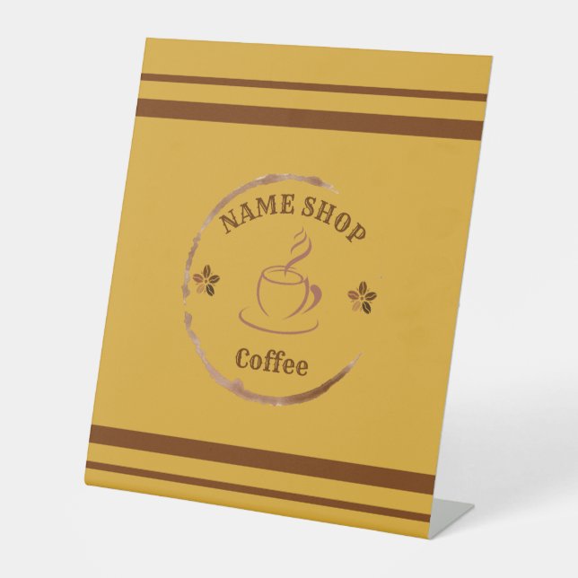 Moderner hausgemachter Kaffee Tee nach Kundenwunsc Sockelschild (Vorderseite)