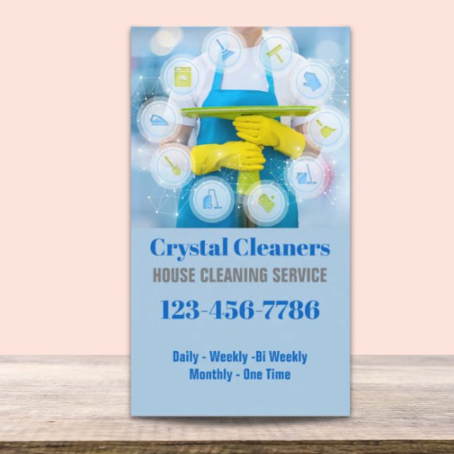 Moderner Haushaltshilfe Visitenkarte (Modern Housekeeping Housekeeper Maid Service Business Card)