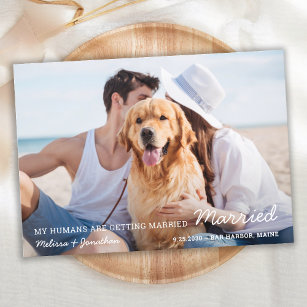 Moderner Haustier-Hochzeitshund-Foto-Hund Save The Date