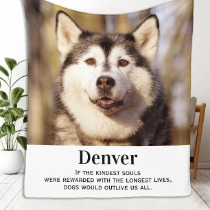 Moderner Haustier Memorial Personalisiert Foto Dog Fleecedecke