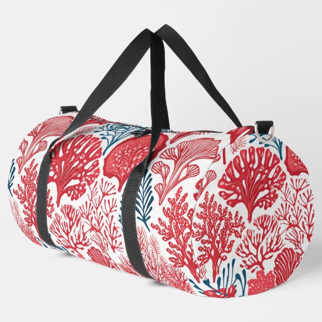 Moderner hawaiianischer Druck Duffle Bag (Linke Ecke)