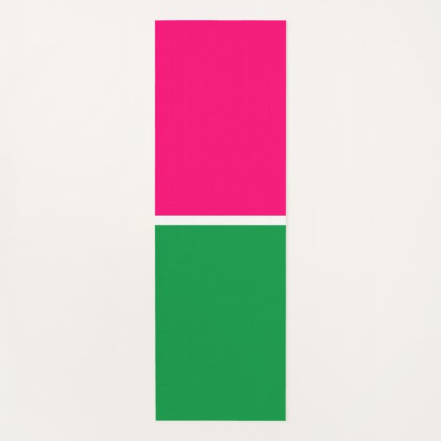 Moderner, hellcremefarbener, rosa, weißer Farbbloc Yogamatte (Vorderseite)