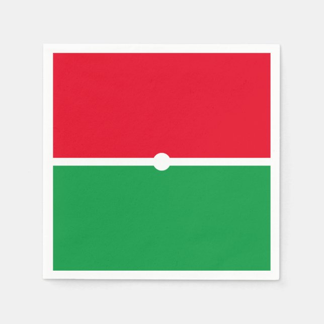 Moderner, heller roter Kelly-grüner Farbblock Serviette (Vorderseite)