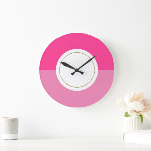 Moderner, heller, zweitrosa Rim-Center-Kreis Große Wanduhr