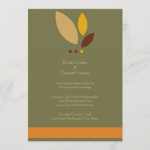 Moderner Herbstlaub, der Einladung Wedding ist