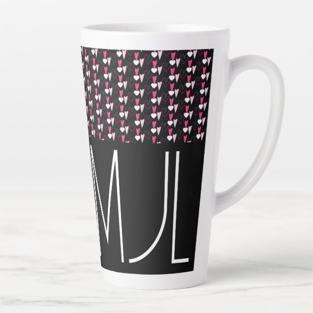 Moderner Herz-Mixed-Muster-Valentinstag Milchtasse (Rechts)