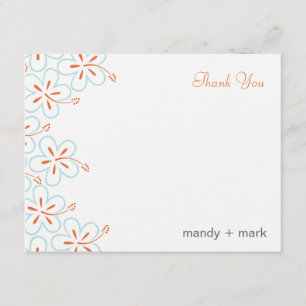 Moderner Hibiskus Flat Danke Karte