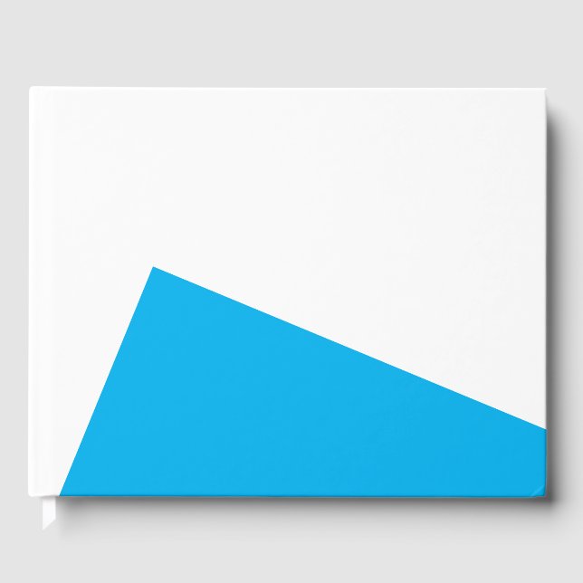 Moderner himmelblau geometrischer Art - weißer Hin Gästebuch (Vorderseite)