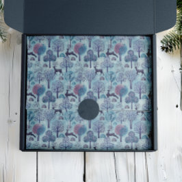 Moderner Hirschwald Blau und Lila Urlaub Seidenpapier