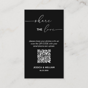 Moderner Hochzeit Teilen Sie die Liebe Qr Code Begleitkarte