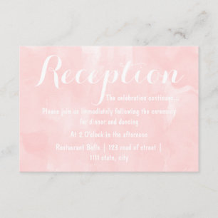 Moderner Hochzeitsempfang in Rosa Begleitkarte