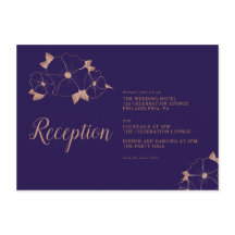 Moderner Hochzeitsempfang mit Kupfer und blauen Bl