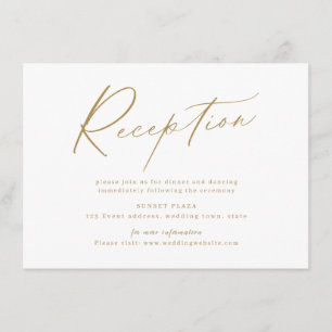 Moderner Hochzeitsempfang mit moderner Schrift Begleitkarte