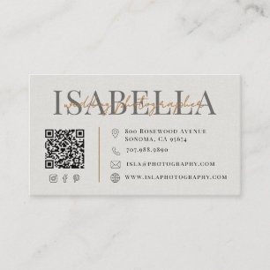 Moderner Hochzeitsfotograf QR-Code Visitenkarte