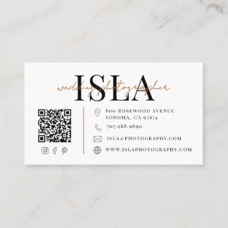 Moderner Hochzeitsfotograf QR-Code Visitenkarte