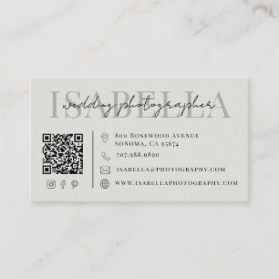 Moderner Hochzeitsfotograf QR-Code Visitenkarte