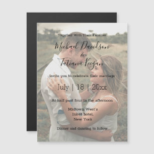 Moderner Hochzeitshilfekover Foto Einladung-Magnet Magnetkarte