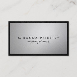 Moderner Hochzeitsplaner für Black and Silver Foil Visitenkarte