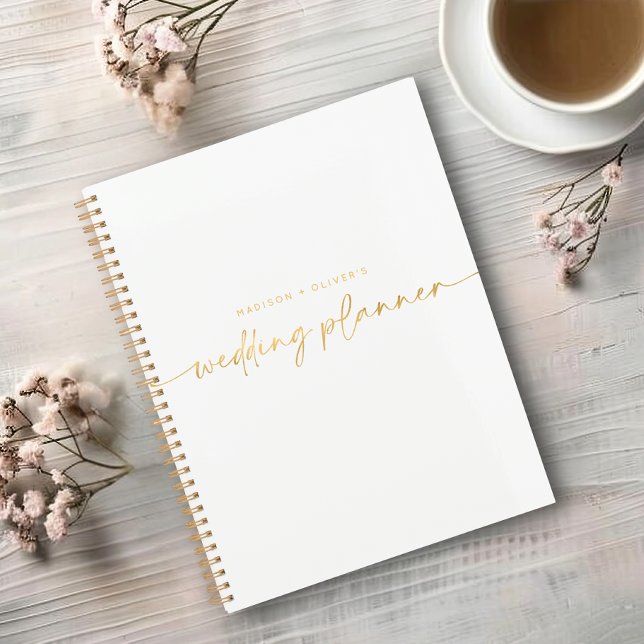 Moderner Hochzeitsplaner Gold Glitzer Script Planer (Von Creator hochgeladen)