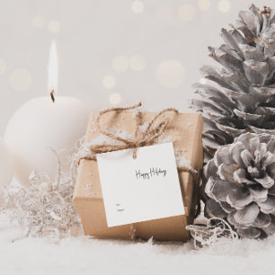 Moderner Holiday Script Square bis zum Geschenk Ta Geschenkanhänger