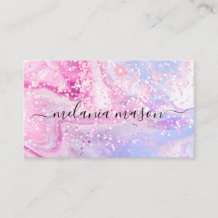 Moderner Holografischer Glitter-Makeup-Artist Girl Visitenkarte