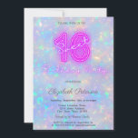 Moderner holografischer Iridescent Neon Sweet 16 Einladung<br><div class="desc">Ein moderner,  schicker und glamouröser Neon Sweet 16 auf holografischem Hintergrund.</div>