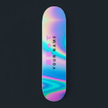 Moderner holografischer Name Japanischer Wave Skateboard<br><div class="desc">Dieses moderne und farbenfrohe Skateboard personalisieren Sie ganz einfach mit Ihrem individuelle Name, Text, viel Glück-Nachrichten oder jedem personalisierten Text. Die Skateboard hat ein abstraktes Holografisches Rainbow Pastel Wave-Design mit einfacher Einhornästhetik und einem niedlichen japanischen animierten Zitat-Sprichwort 頑 張 て (ganbatte), das ist der beste Satz, den man benutzen kann,...</div>