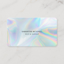 Moderner holografischer QR-Code Makeup Beautician Visitenkarte