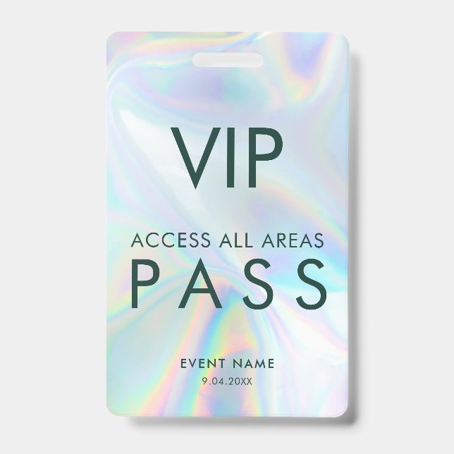 Moderner, holografischer VIP All Access Pass Ausweis (Vorderseite)