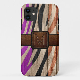 Moderner Holzbrauner Lederlook Case-Mate iPhone Hülle